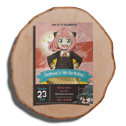 Spy × Family Birthday Invitation Template - CreativeRino