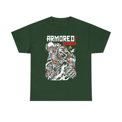 Armored Mecha Corp Heavy Cotton Tee - Unisex Graphic Attack on Titan Tshirt for Sci-Fi Fans | Anime Graphic T-shirt - CreativeRino
