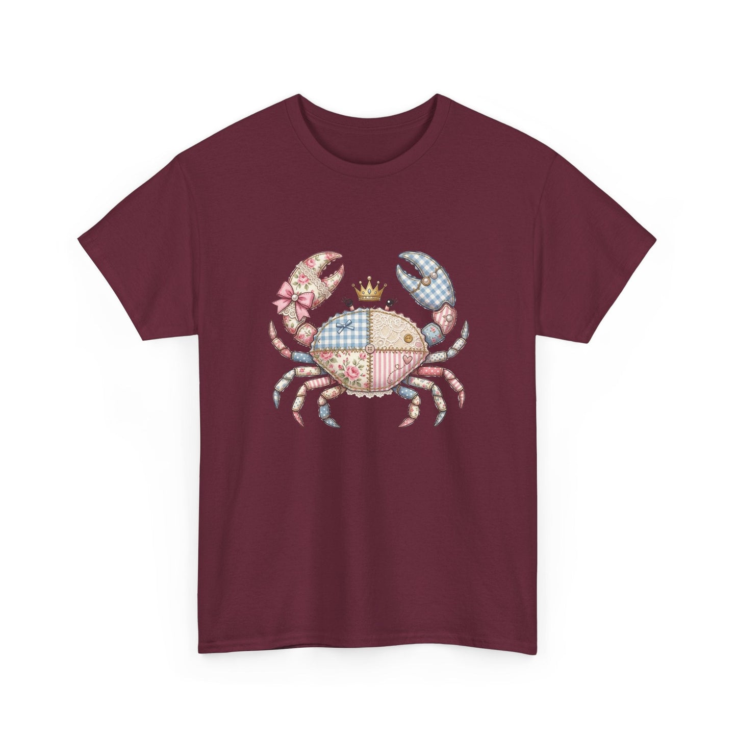 Patchwork Crab T-Shirt — Cute Coastal Animal Tee for Beach Lovers Printify