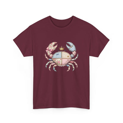 Patchwork Crab T-Shirt — Cute Coastal Animal Tee for Beach Lovers Printify