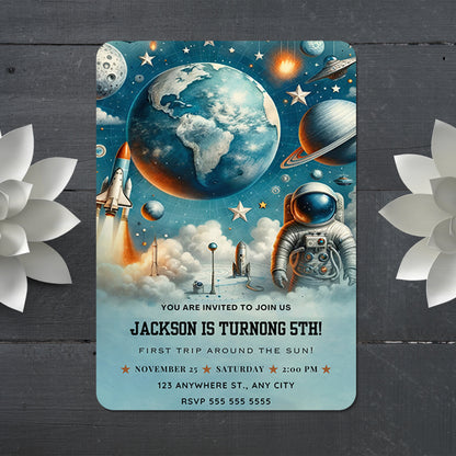 Space Birthday Invitation Template - CreativeRino