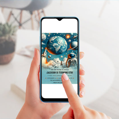 Space Birthday Invitation Template - CreativeRino