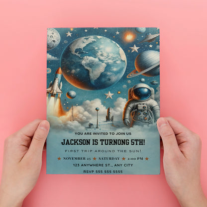 Space Birthday Invitation Template - CreativeRino