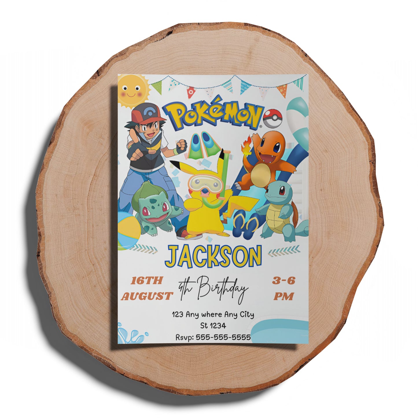 Pokemon Birthday Invitation Template