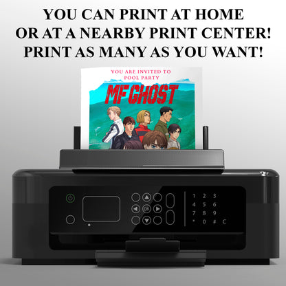 MF Ghost Birthday Invitation Template - CreativeRino