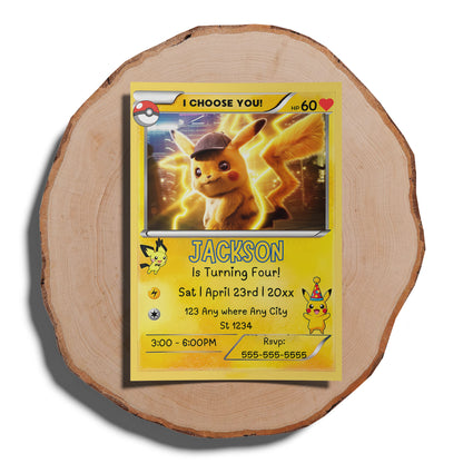 Pokemon Card Birthday Invitation Template - CreativeRino