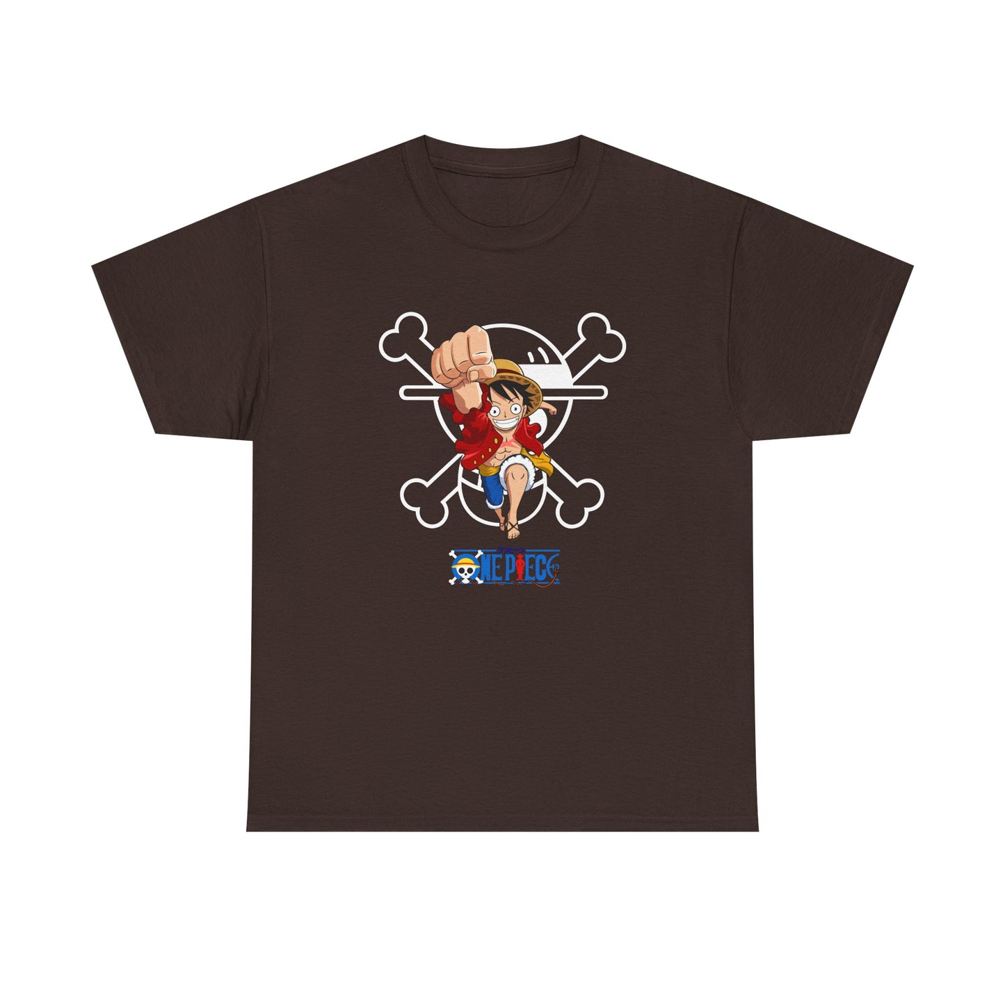 Anime Unisex Heavy Cotton Tee - One Piece T-shirt Pirate Theme - CreativeRino