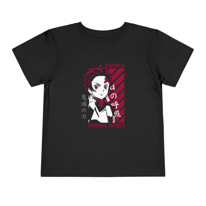Toddler Demon Slayer Tee - Tanjiro Short Sleeve Anime T-shirt for Kids - CreativeRino