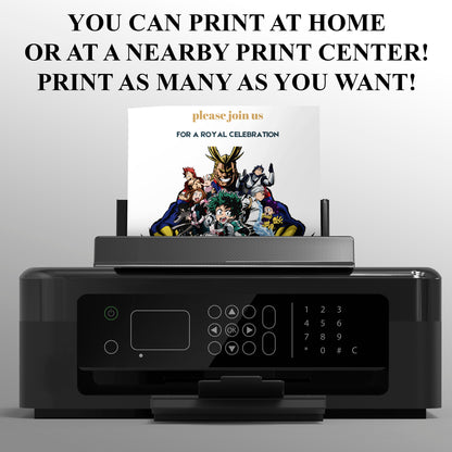 My hero Academia Birthday Invitation Template - CreativeRino