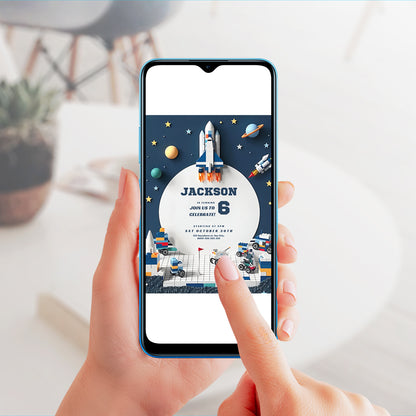 Outer Space Birthday Invitation Template - CreativeRino