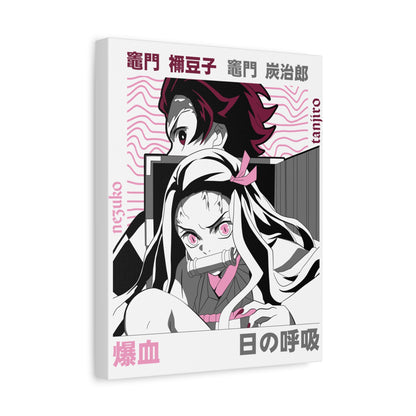 Anime-Inspired Matte Canvas Art - Demon Slayer Design for Fans - CreativeRino