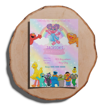 Sesame Street Birthday Invitation Template - CreativeRino