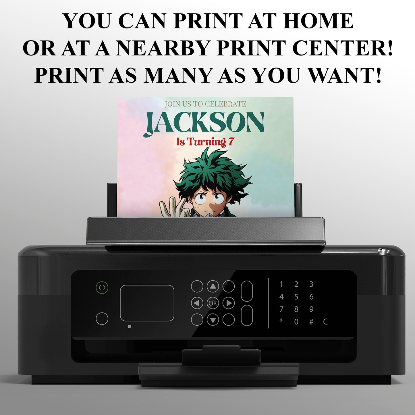 My hero Academia Birthday Invitation Template - CreativeRino