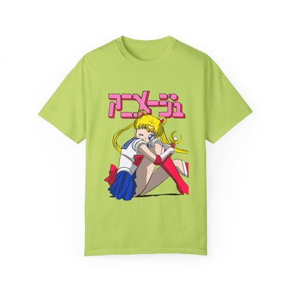 Sailor Moon Unisex Garment-Dyed T-shirt - Retro Anime Tee - CreativeRino
