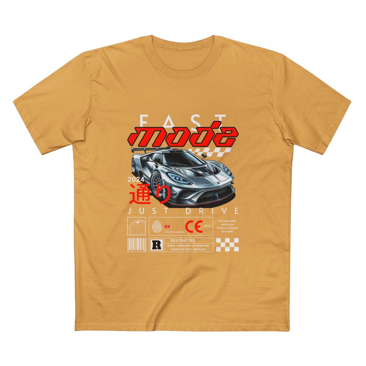 Fast Mode Graphic Tee - Just Drive Car Enthusiast T-Shirt - CreativeRino