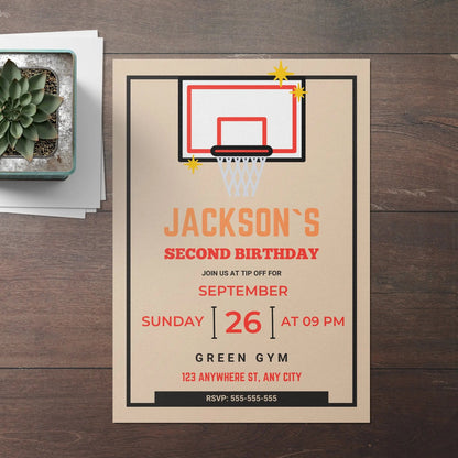Rookie Of The Year Basketball Birthday Invitation Template CreativeRino
