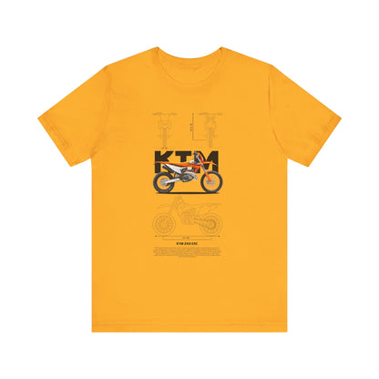 KTM 250 EXC Motorcycle Blueprint Unisex Jersey T-shirt - CreativeRino