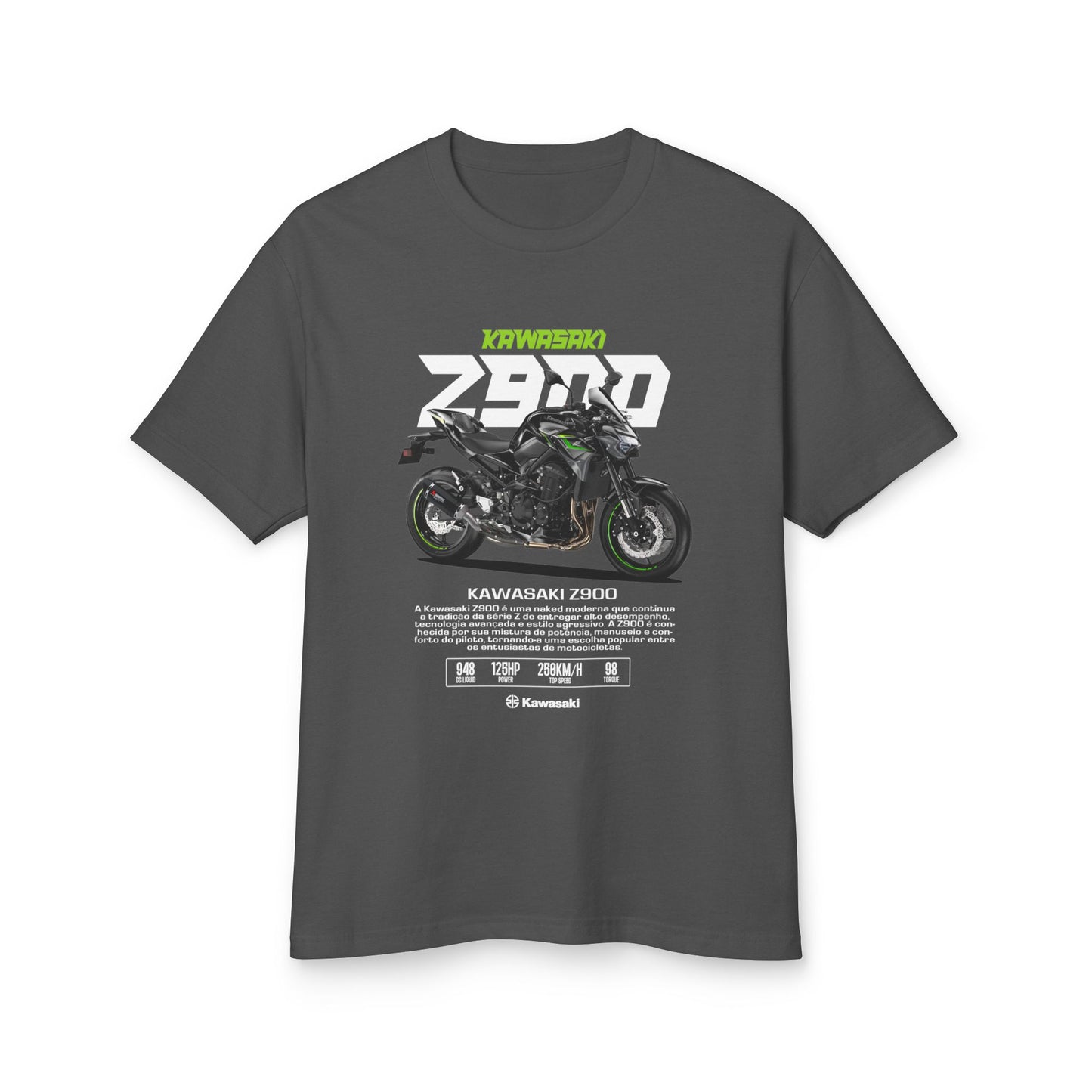 Kawasaki Z900 Motorcycle Tee - Unisex Heavyweight Cotton T-shirt - CreativeRino