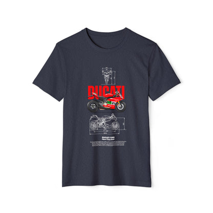 Ducati 1199 Graphic Unisex Recycled Organic T-Shirt - Eco-Friendly Biker Apparel - CreativeRino