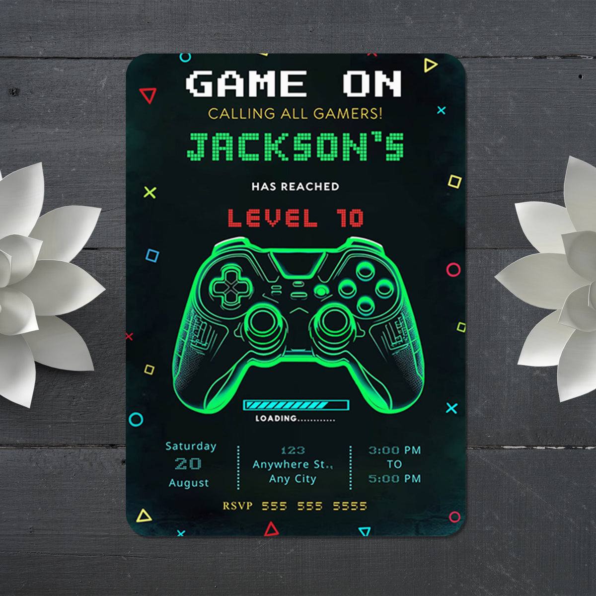 Video Game Invitation Template – CreativeRino