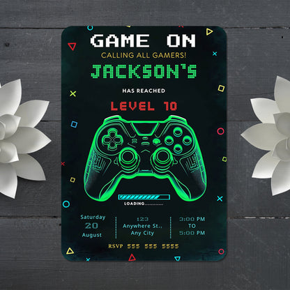 Video Game Invitation Template - CreativeRino