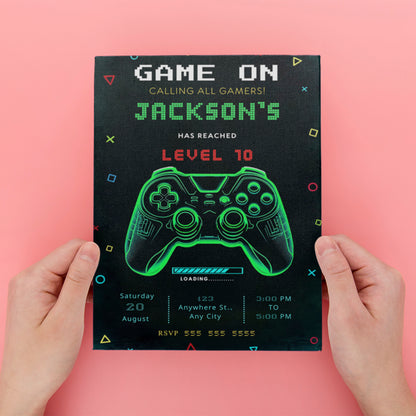 Video Game Invitation Template - CreativeRino