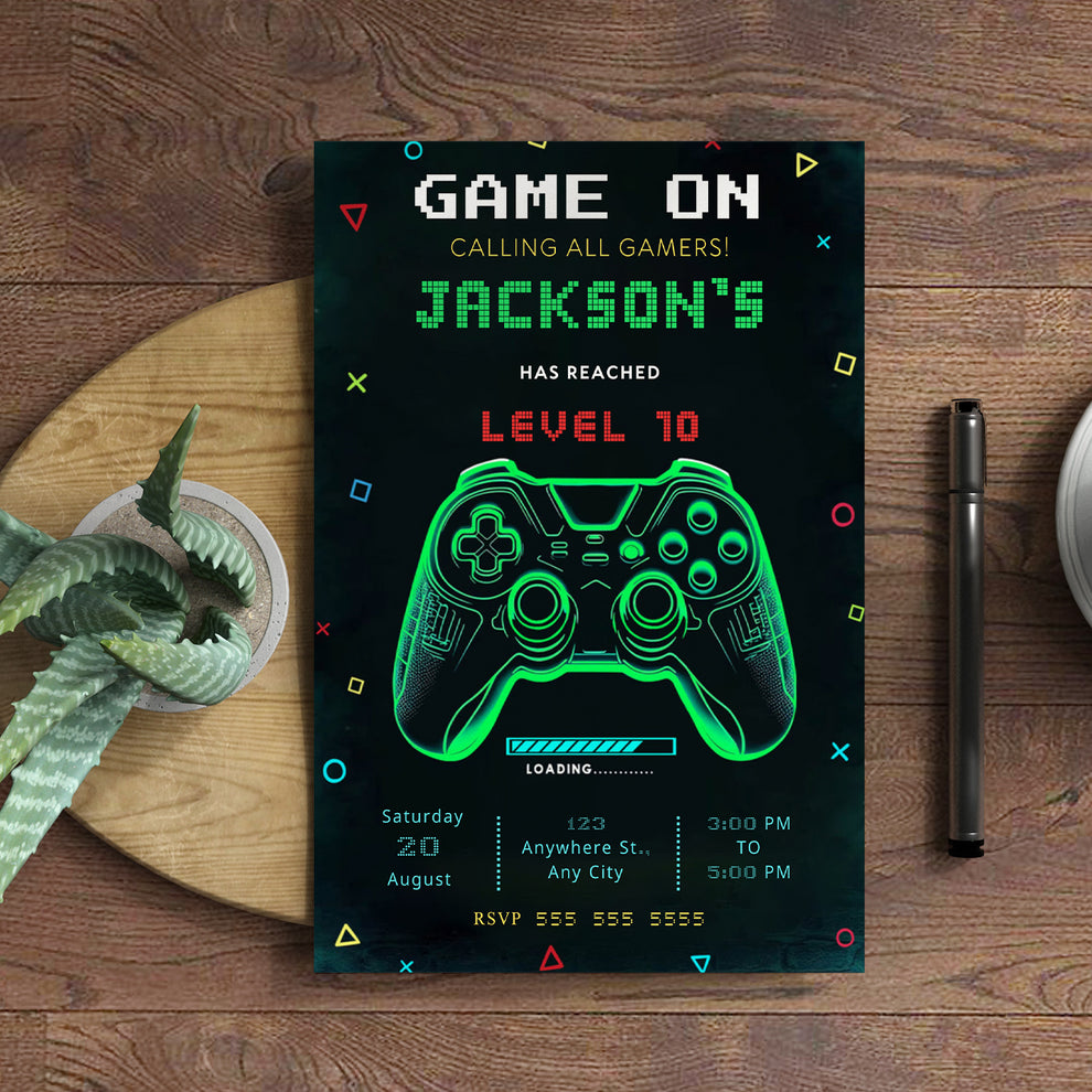 Game Invite Background Design Video Game Invitation Template – CreativeRino
