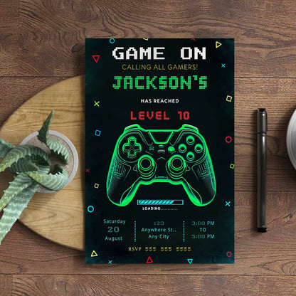 Video Game Invitation Template - CreativeRino