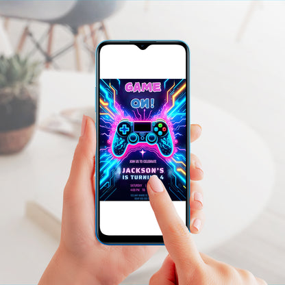 Video Game Birthday Party Invitation Template - CreativeRino