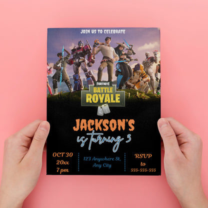 Fortnite Birthday Invitation Template - CreativeRino