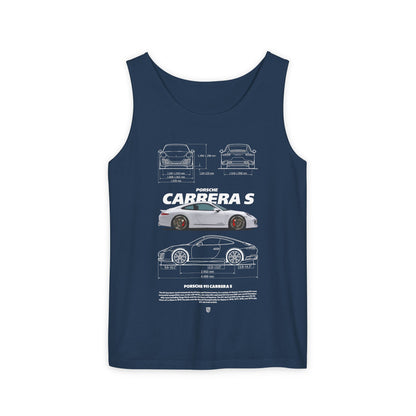 Porsche 911 Carrera S Graphic Tank Top for Car Enthusiasts - CreativeRino