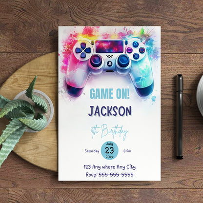 Video Game Birthday Invitation Template - CreativeRino