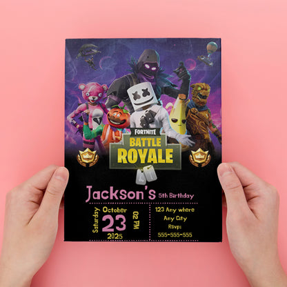 Fortnite Birthday Invitation Template - CreativeRino