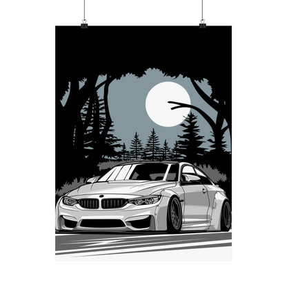 BMW Matte Vertical Poster - Car Enthusiast Wall Art - CreativeRino