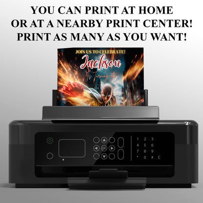 One Punch Man Birthday Invitation Template - CreativeRino