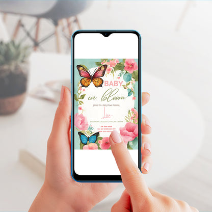 Baby in Bloom Invitation Template - CreativeRino