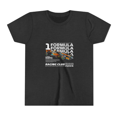 Formula 1 Racing Club Youth Tee - Cool Black Short Sleeve T-shirt for Young Fans - CreativeRino