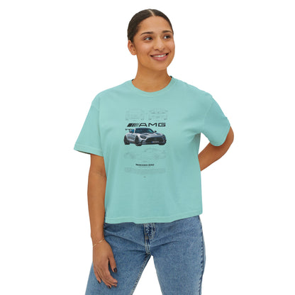 Mercedes-Benz AMG Women's Boxy Tee - Stylish Racing-Inspired Design for Car Enthusiasts - CreativeRino