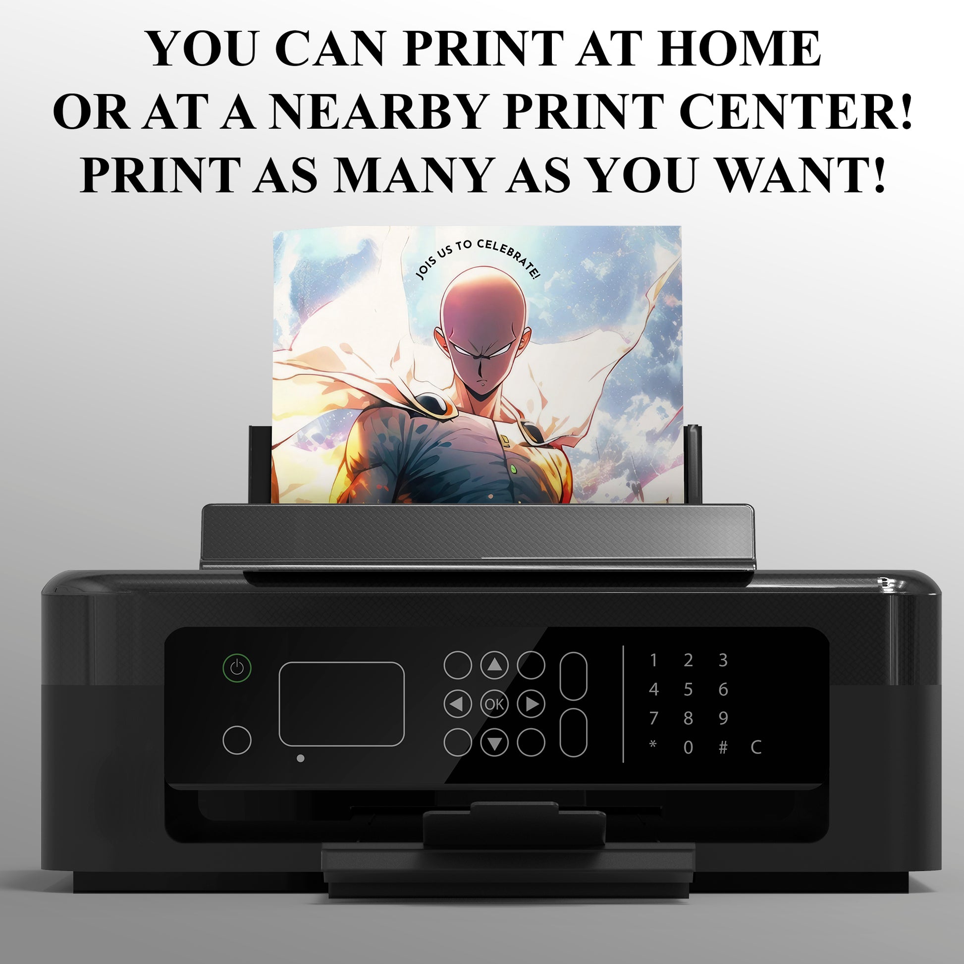 One Punch Man Birthday Invitation Template - CreativeRino