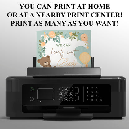 We Can Bearly Wait Baby Shower Invitation Template - CreativeRino