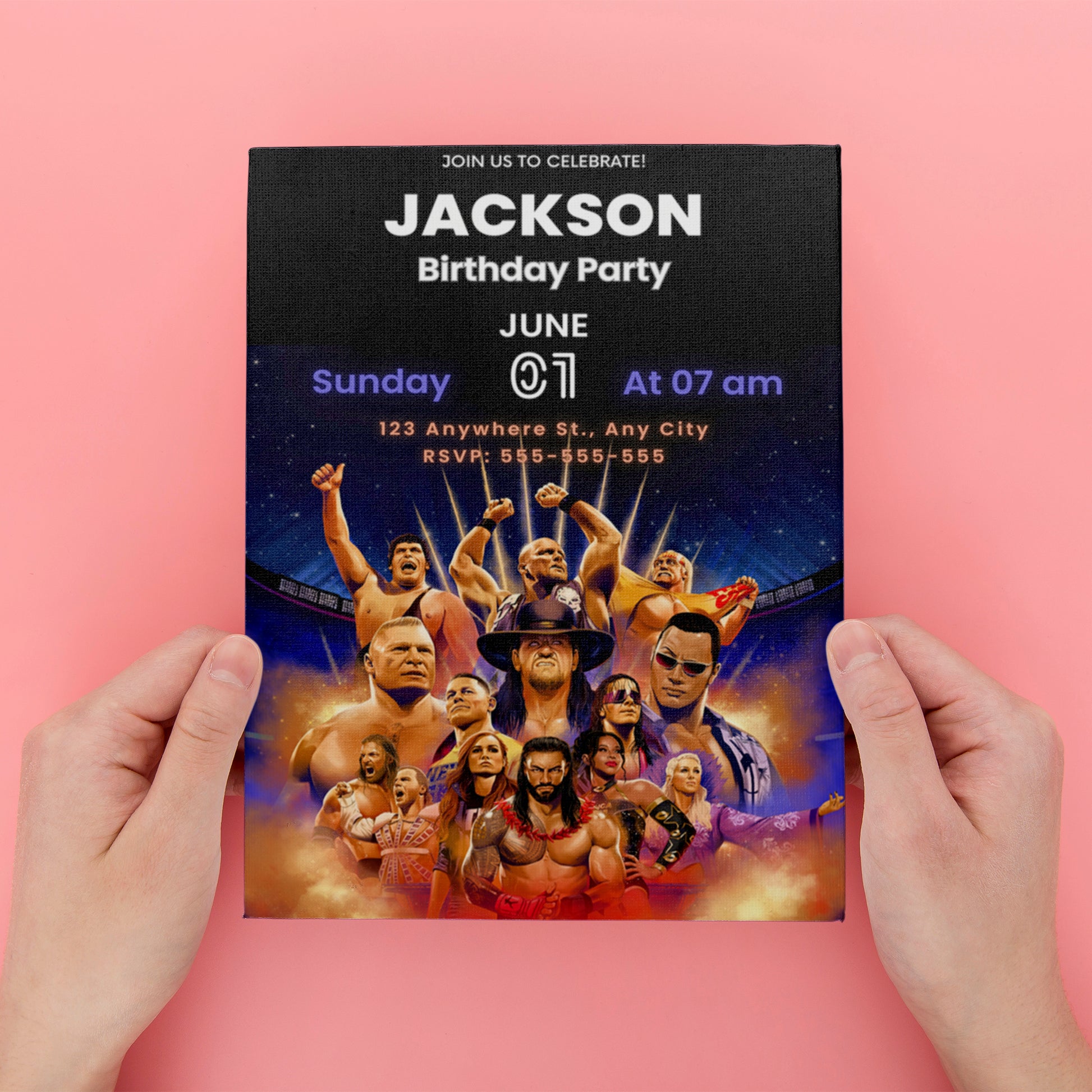 WWE Birthday Invitation Template - CreativeRino