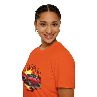 Retro Car Flames Unisex T-Shirt - CreativeRino