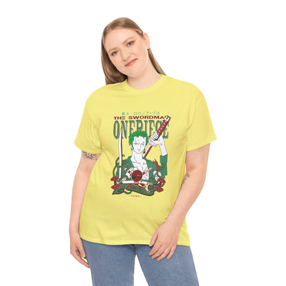 Anime Unisex Heavy Cotton Tee - One Piece Zoro Graphic T-shirt - CreativeRino