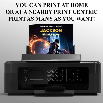 Solo Leveling Birthday Invitation Template - CreativeRino