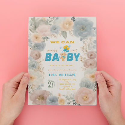 We Can Bearly Wait Baby Shower Party Invitation Template - CreativeRino