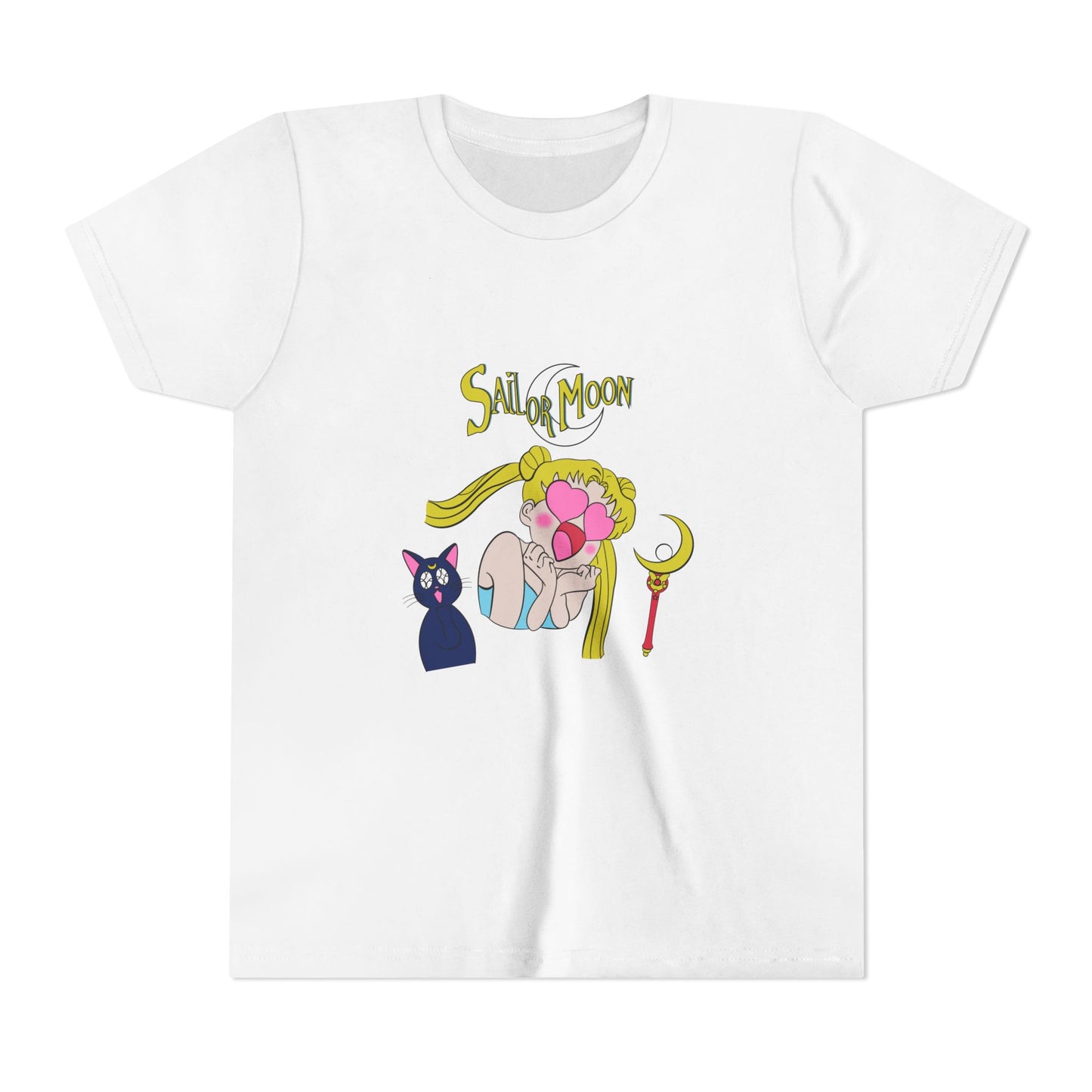 Sailor Moon Youth Short Sleeve Tee - Cute Cartoon T-shirt Design for Young Fans - CreativeRino