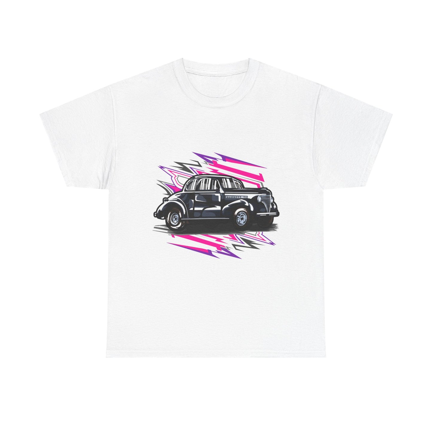 Retro Car Unisex Heavy Cotton Tee - Stylish Graphic T-shirt for Auto Enthusiasts - CreativeRino