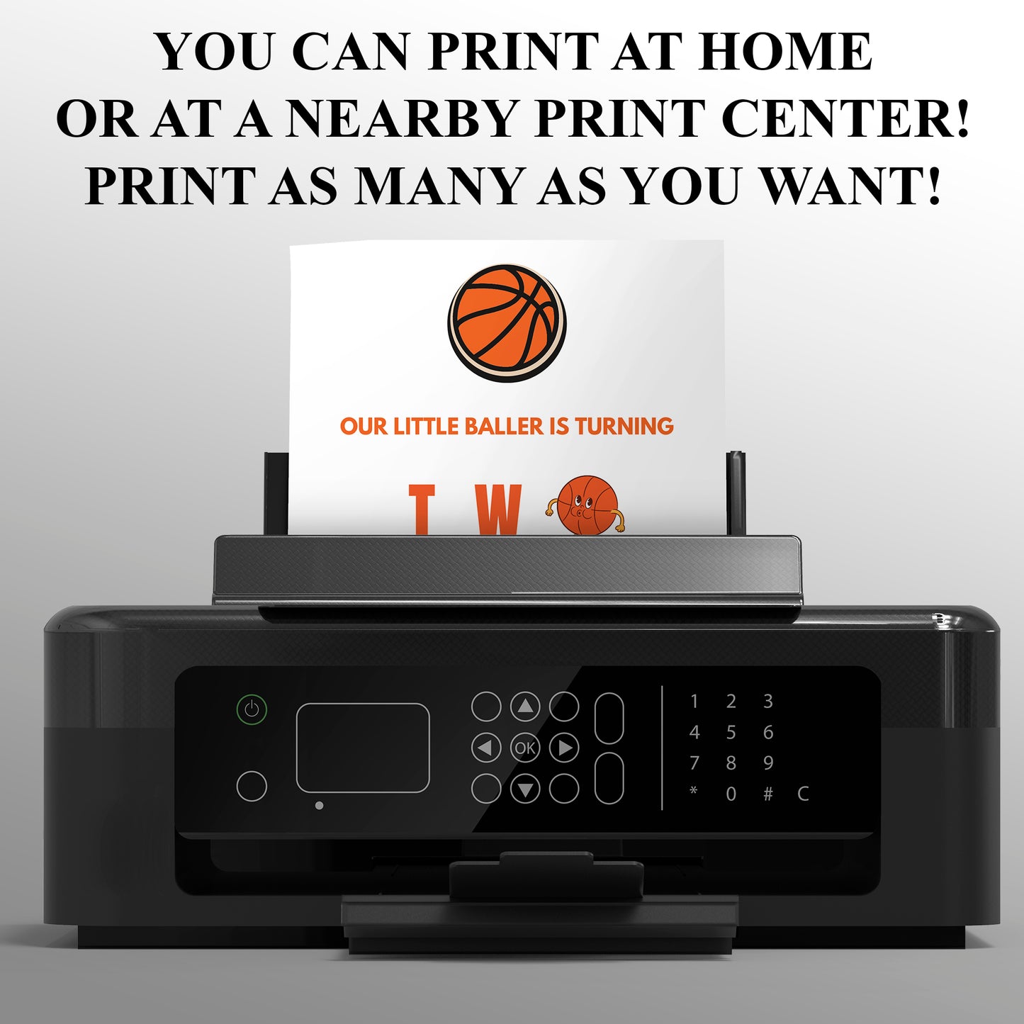 Rookie Of The Year Basketball Second Birthday Invitation Template | Our little baller turns two - CreativeRino