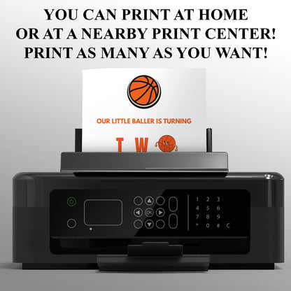 Rookie Of The Year Basketball Second Birthday Invitation Template | Our little baller turns two - CreativeRino