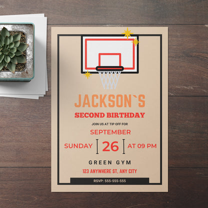 Rookie Of The Year Basketball Birthday Invitation Template - CreativeRino